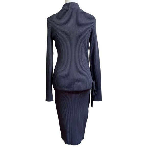 NWOT MARCIANO MUTED BLUE BODYCON KNIT MIDI DRESS - L - Picture 3 of 13